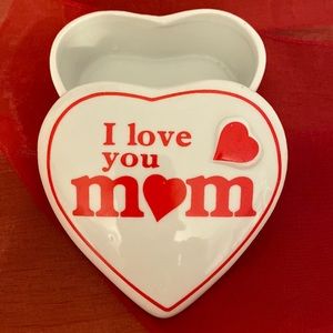 Ceramic covered jewelry box I love you mom